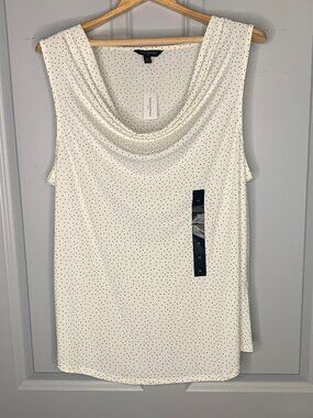 Banana Republic Polka Dot, Sleeveless Cowl Neck Blouse, in Size XL, NWT